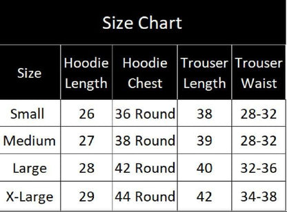 2 Pcs Men's Fleece Printed Hoodie Track Suit