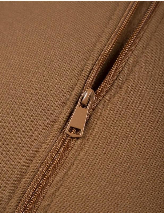 2 Pcs Men's Fleece Plain Zipper Track Suit