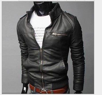 Foreign trade Men's wholesale men's motorcycle leather 2023 Spring Autumn Winter new leather coat Korean slim men's leather jacket