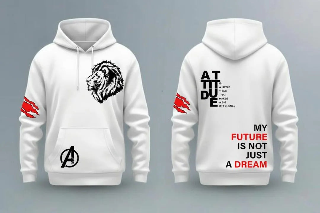 1 Pc Men's Fleece Printed Hoodie
*Product Description*: