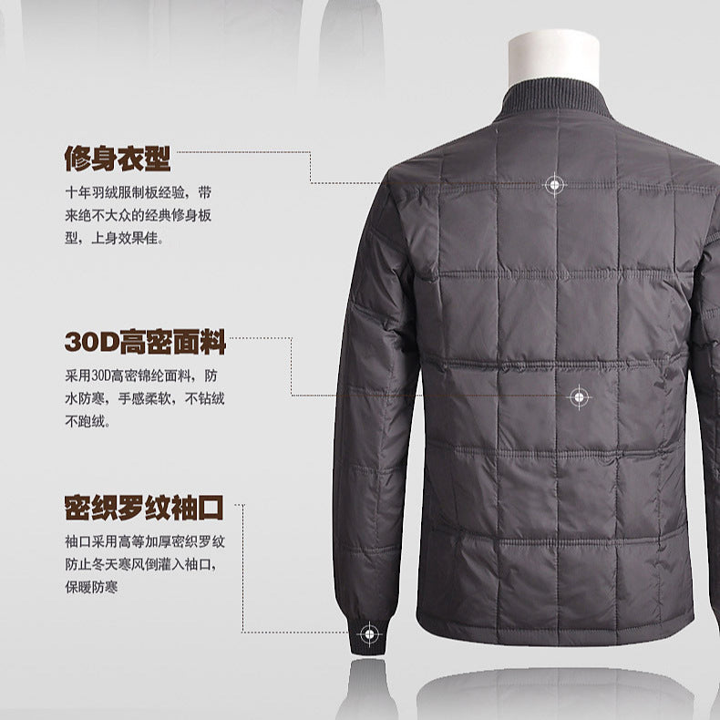 Winter new middle-aged and elderly down jacket short men's thick warm clothing increase down liner manufacturers direct supply
