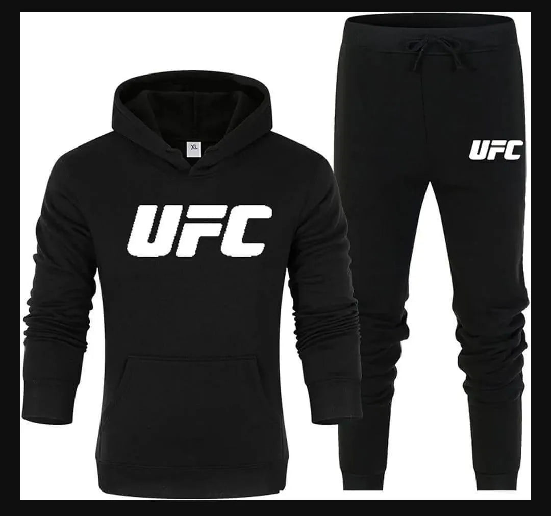 2 Pcs Men's Fleece Printed Track Suit