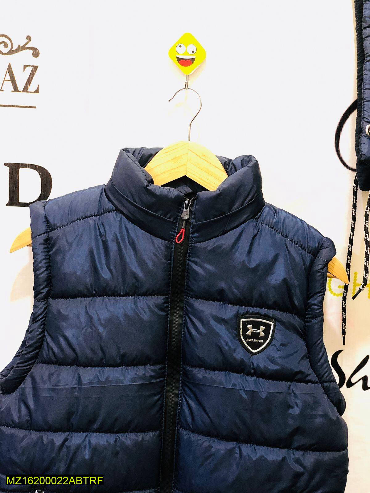 1 Pc Men's Stitched Parachute Quilted Plain Sleeveless Jacket